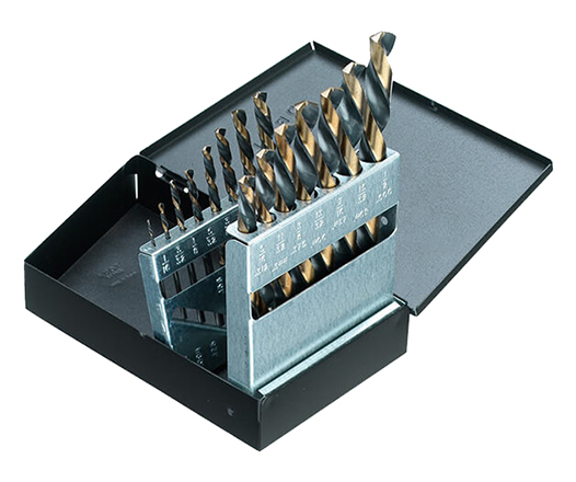 15Pcs Fully Ground HSS Left Hand Drill Bit in Metal Box