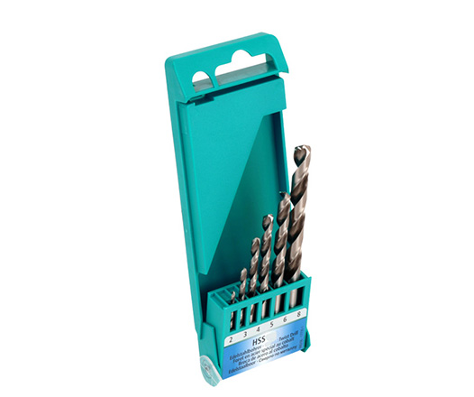 6Pcs Metric DIN338 Bright HSS Drill Bits Set for Metal Stainless Steel Aluminium Drilling in Plastic Box