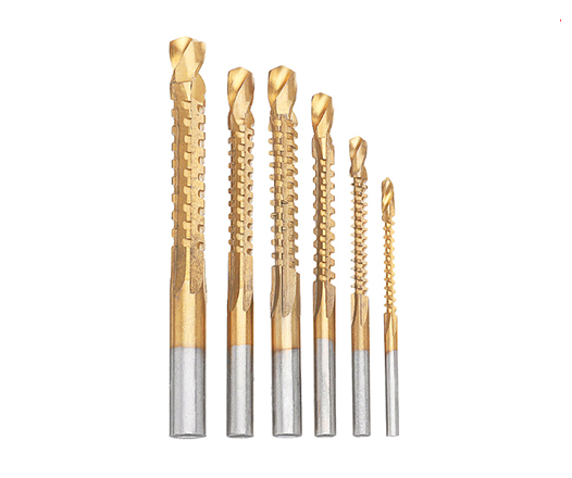 6Pcs Titanium HSS Sawtooth Saw Drill Bit for Thin Soft Metal Wood Plastic Drilling