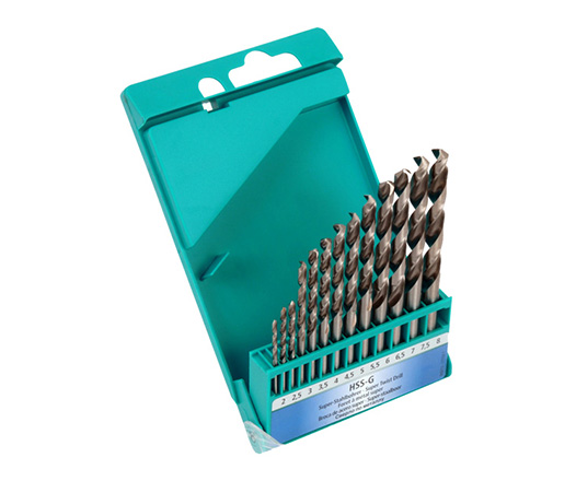 13Pcs Metric DIN338 Fully Ground HSS Drill Bit Set for Metal Stainless Steel Aluminium Drilling in Plastic Box