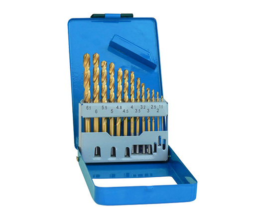 13Pcs Metric DIN338 Fully Ground Titanium HSS Drill Bit Set for Metal Steel Aluminium Drilling in Metal Box