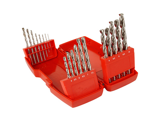 19 Pcs Metric DIN338 Fully Ground HSS Drill Bits Set for Metal Steel Aluminium Drilling in Plastic Box