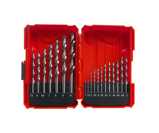 19Pcs Metric DIN338 Fully Ground HSS Drill Bit Sets for Metal Stainless Steel Aluminium Drilling in Plastic Box