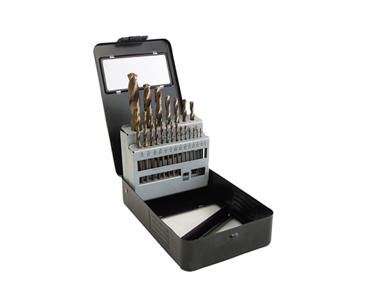 21Pcs Inch Fully Ground HSS Cobalt Drill Bits Set in Metal Box