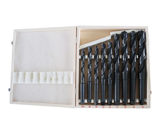 9 Pcs DIN345 Roll Forged HSS Morse Taper Shank Drill Bits Set for Metal Drilling