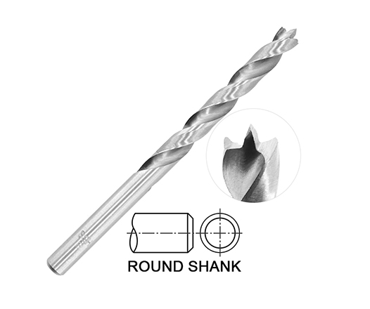 HSS Fully Ground Crown Head Twin Land Double Margin Wood Brad Point Drill Bit