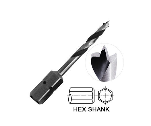 HSS Fully Ground Stubby Wood Brad Point Drill Bit for Wood Precision Drilling