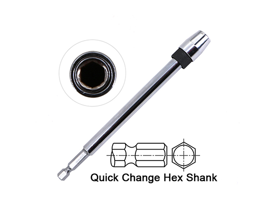 6 and 12 inch Quick Change Hex Head Woodboring Bit Extension Bar with Hex Shank