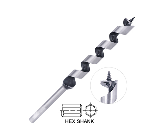 Hex Shank Single Flute Wood Auger Drill Bit without Stem for Wood drilling