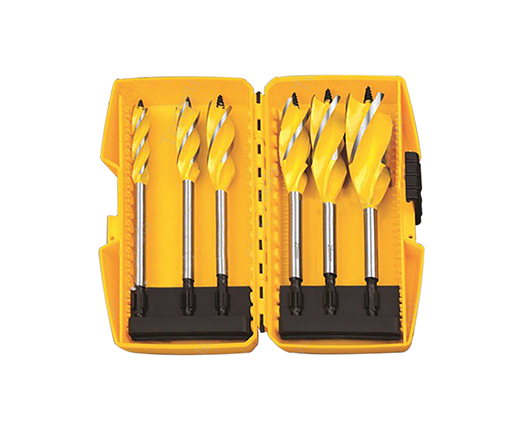 6Pcs 165mm Four Flutes Wood Quad Auger Drill Bit Set with Plastic Box