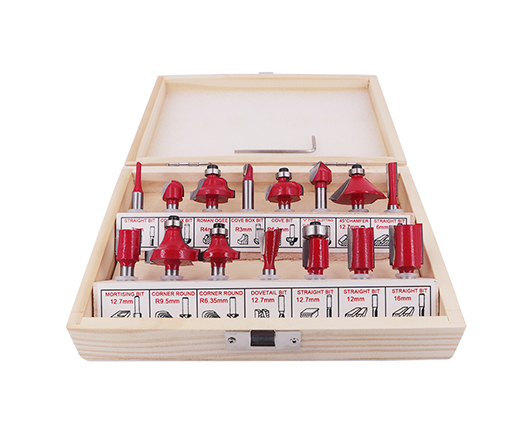 15Pcs Tungsten Carbide Wood Router Bit Set for Woodworking