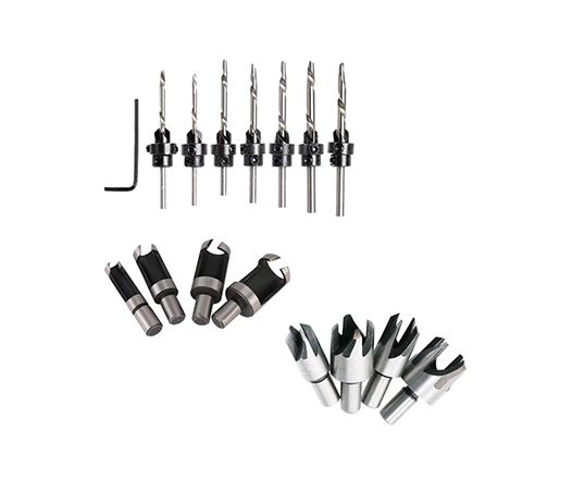 15 PCS Wood Countersink Drill Bit and Wood Plug Cutter Set for Making Plug