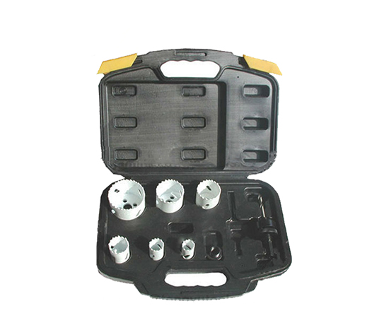 8Pcs HSS Bi-Metal Hole Saw Kit in Black Plastic Box for Cutting Metal Wood Plastic