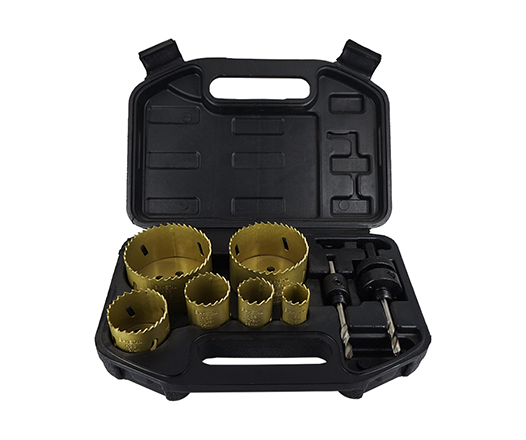 8Pcs HSS Bi-Metal Hole Saw Set in Black Plastic Box for Cutting Metal Wood Plastic