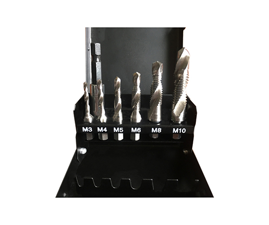 7Pcs Machine Use Metric M3 M10 HSS Combination Drill and Taps Set with Magnetic Extension Socket in Metal Box