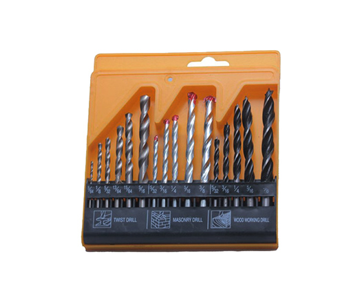 16Pcs Inch HSS Combination Drill Bit Set in Plastic Box