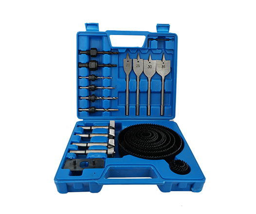 31Pcs Combination Wood drill Bit and Hole Saw Set in Plastic Box