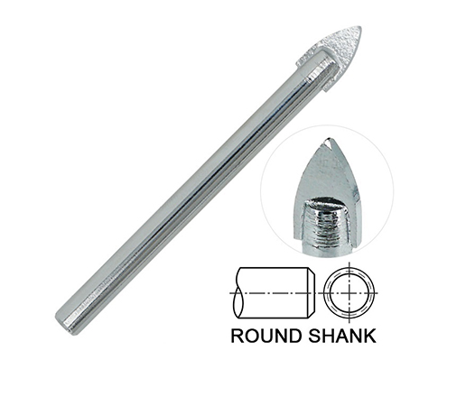 Chrome Plated Round Shank Single Carbide Tip Glass Drill Bit for Glass Ceramic Porcelain Tile Drilling