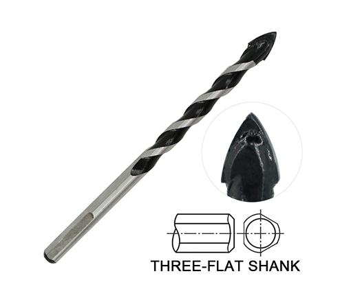 Triangle Shank Carbide Tip Multi Material Drill Bit for Glass Ceramic Porcelain Tile Brick Plastic