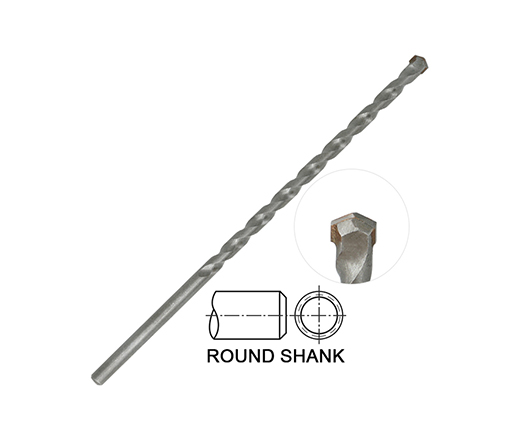 Extra Long Round Shank Sand Blasted R Flute Carbide Tipped Masonry Drill Bit for Concrete Brick Masonry Drilling