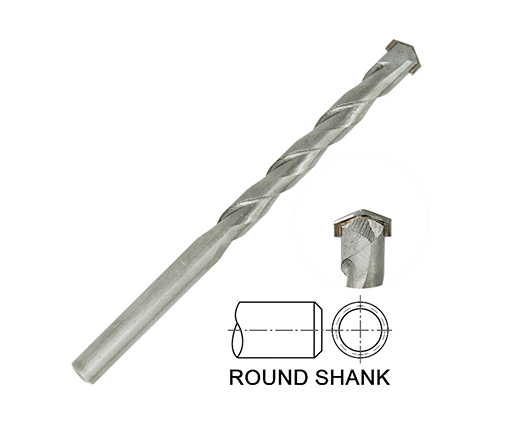 Round Shank Sand Blasted L Flute Carbide Tipped Masonry Drill Bit for Concrete Brick Masonry Drilling