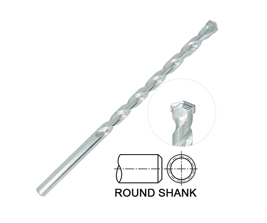 Round Shank Zinc Plated R Flute Carbide Tipped Masonry Drill Bit for Concrete Brick Masonry Drilling