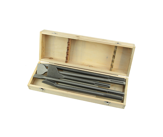 5Pcs SDS Max Chisel Set in Wooden Box