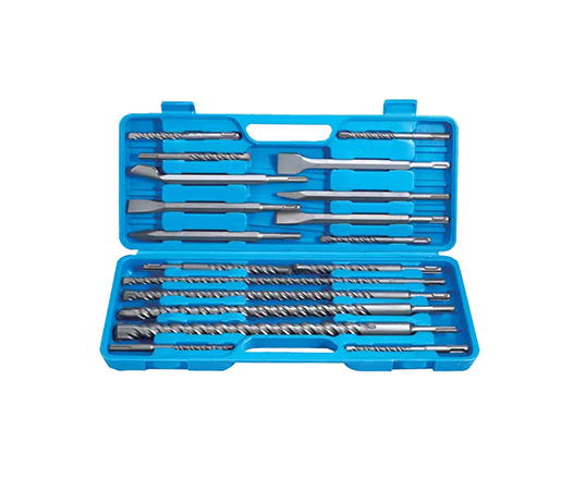 18Pcs SDS Plus Drill Bit and SDS Chisel Set in Plastic Box