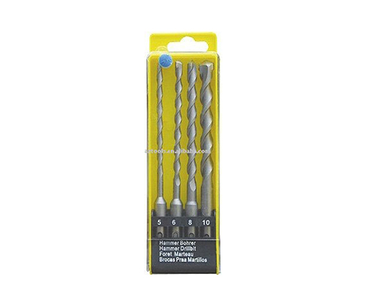 4Pcs SDS Plus Hammer Drill Bit Set in Plastic Box