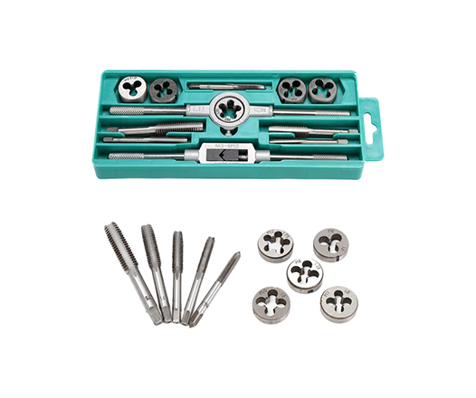 12Pcs Alloy Steel Fully Ground Gunsmithing Tap and Die Set for Steel Aluminium Copper Thread Cutting