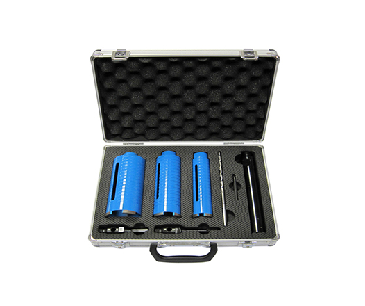 8Pcs Diamond Core Drill Bit Set in Plastic Box for Brick Wall Asphalt Reinforced Concrete