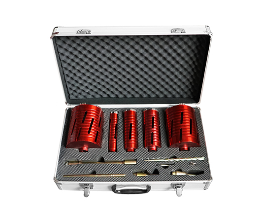 11Pcs Red Diamond Core Drill Bit Set in Box for Brick Wall Asphalt Reinforced Concrete