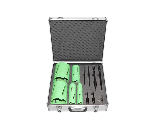 12 Pcs Diamond Core Drill Kit in Aluminum Box for Brick Wall Asphalt Reinforced Concrete