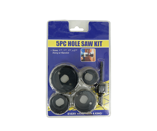 5Pcs Carbon Steel Wood Hole Saw Kit Set in PVC Double Blister for Wood Drywall Plastic Cutting